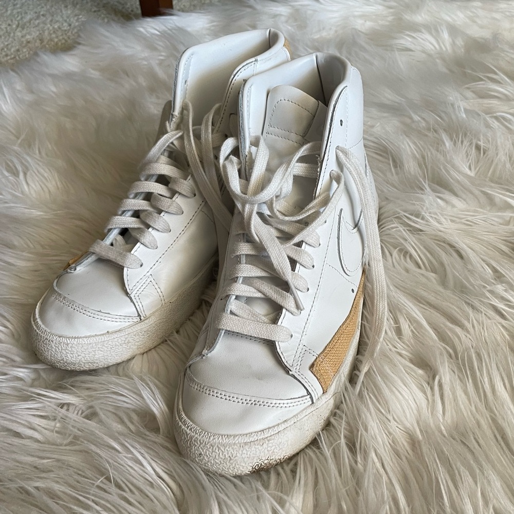 White Nike Blazers